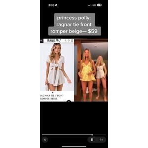 Princess Polly Ragnar tie front TikTok viral beige romper